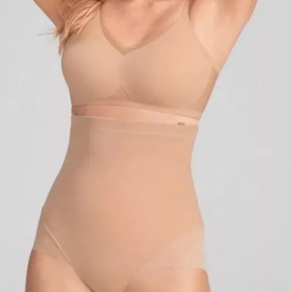 Honeylove SuperPower Brief High Waisted Shapewear Sand Beige Nude 1X‎ HLSPB03